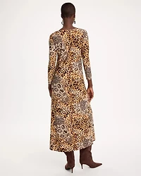 Soft-Stretch Knit Animal Print Dress