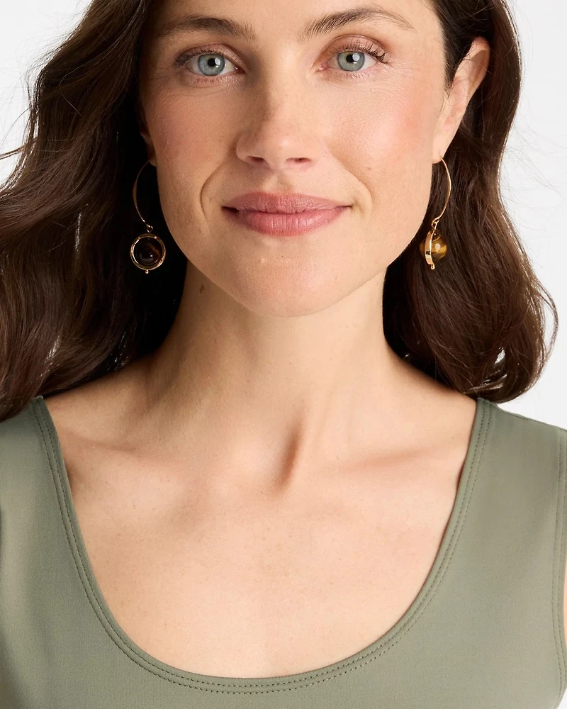 Tiger’s Eye Threader Earrings