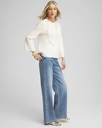 Faux Pearl Cashmere Blend Sweater