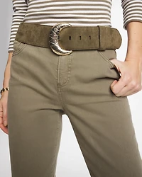 Green Faux Suede Sash Belt