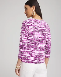 Abstract Print 3/4 Sleeve Perfect Tee