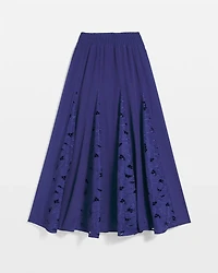 Godet Maxi Eyelet Skirt