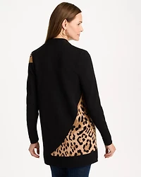 Ella Animal Jacquard Open-Front Cardigan