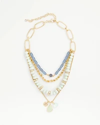 Multi Strand Ocean Charm Necklace