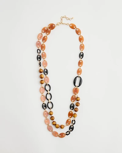 Neutral Long Double-Strand Necklace