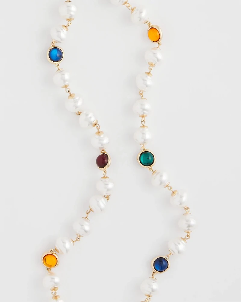 Beaded Faux Pearl Single-Strand Necklace