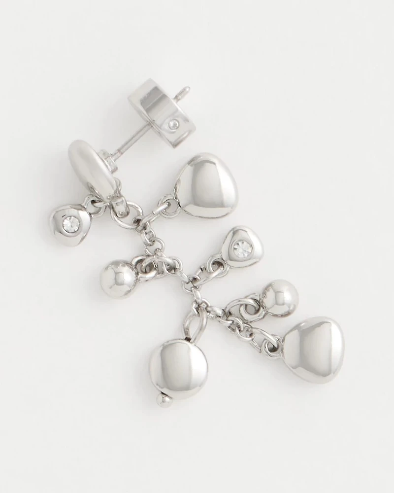 Silvertone Cluster Earrings