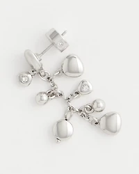 Silvertone Cluster Earrings