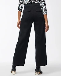 Pull-On Wide Leg Ankle Jeans