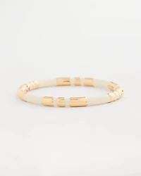 White Enamel Hinge Bangle