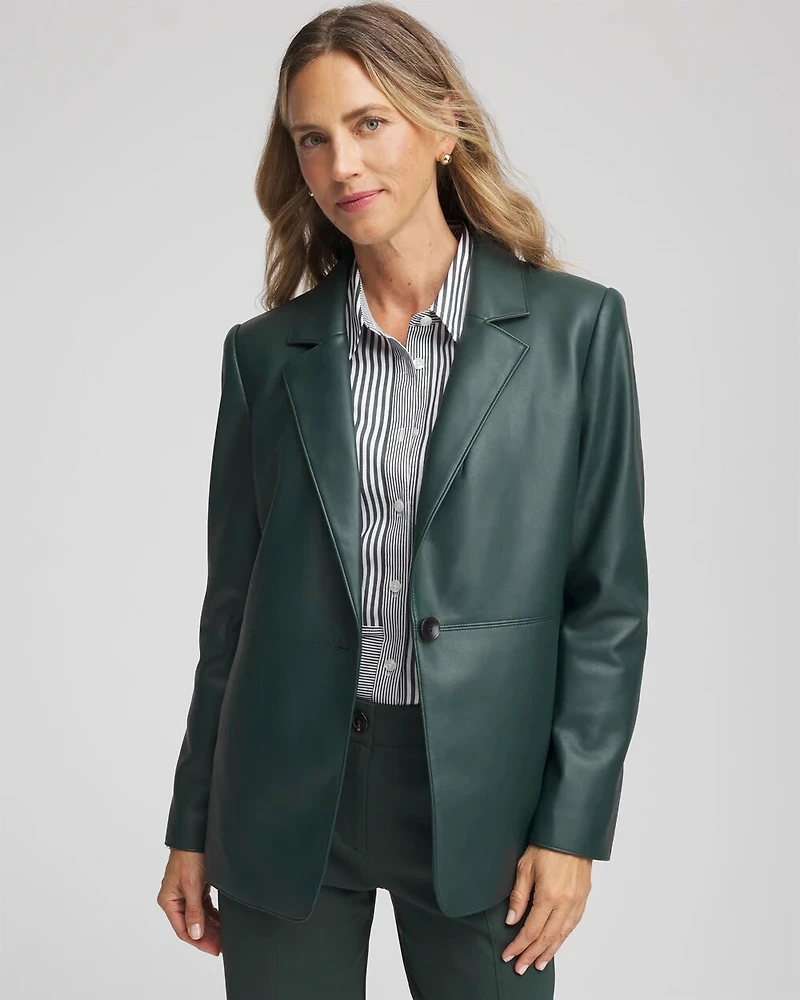 Faux Leather Blazer