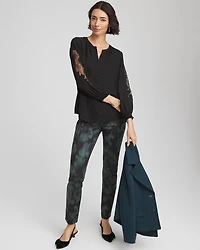 Crepe Banded Collar Blouse