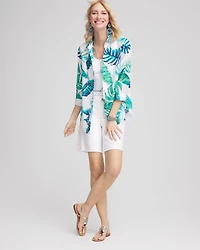No Iron™ Palm Print Linen Shirt
