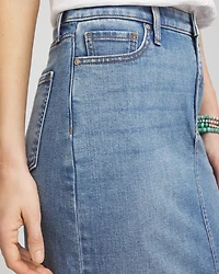 Colorblock High-Rise Denim Skirt