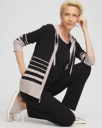 Zenergy® Luxe Metallic Striped Sweater