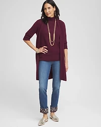 Cashmere Elbow Sleeve Mock Neck Sweater