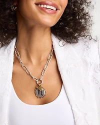 Silvertone Charm Link Necklace