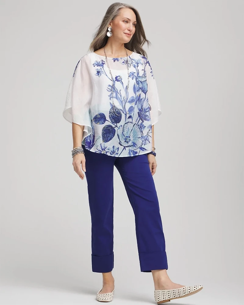 Stretch Sateen Cropped Pants
