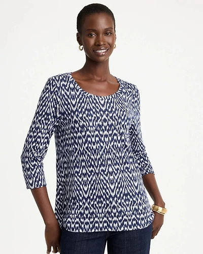 Geo Cotton Slub 3/4 Sleeve Tee