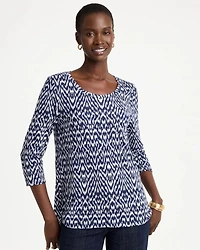 Geo Cotton Slub 3/4 Sleeve Tee