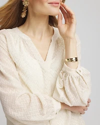 Chevron Blouson Sleeve Blouse