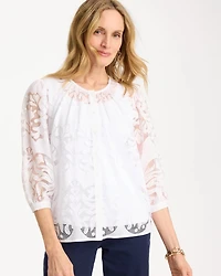 Lace Burnout Blouse
