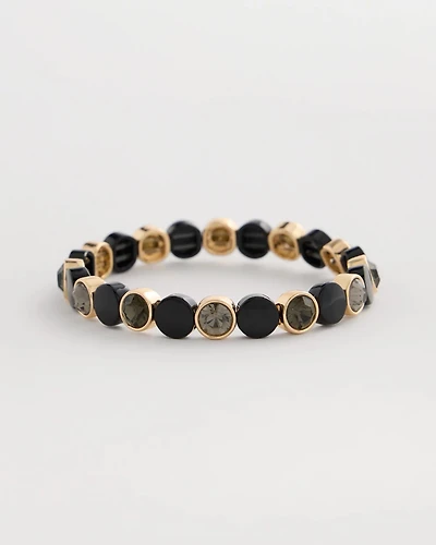 Black Enamel Stretch Bracelet