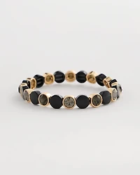 Black Enamel Stretch Bracelet
