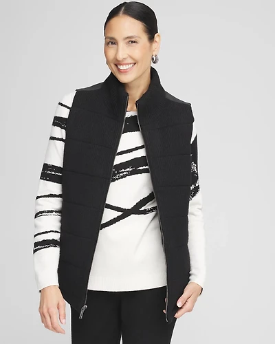 Zenergy® Luxe Ribbed-Knit Puffer Vest