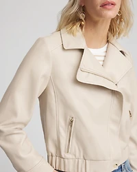 Faux Leather Bomber Jacket