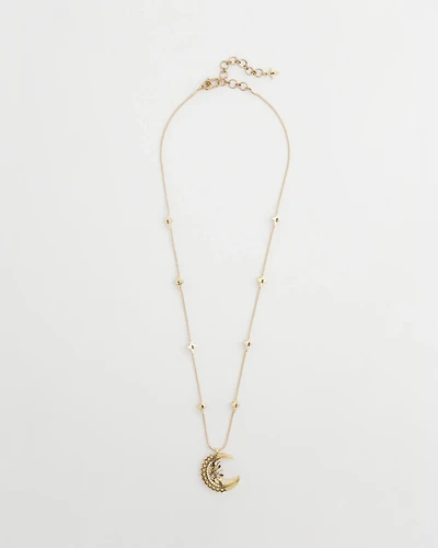 Gold Moon Pendant Necklace