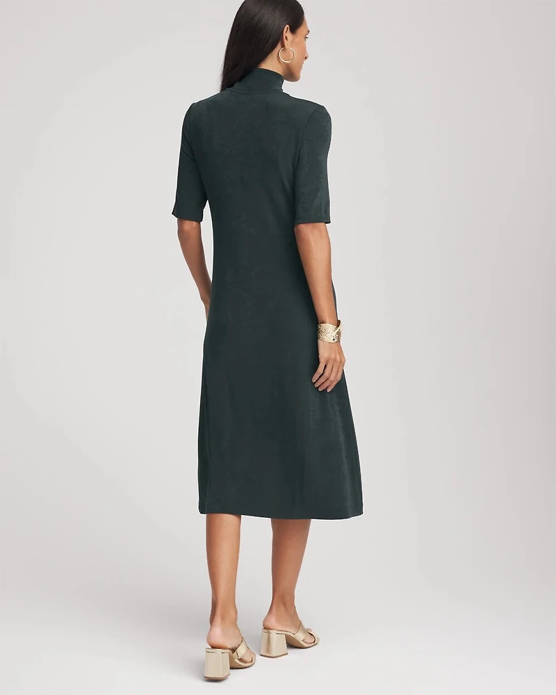 Travelers™ Mockneck Elbow-Sleeve Midi Dress
