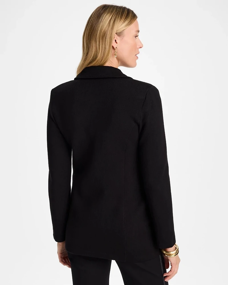 Double-Breasted Sweater Blazer