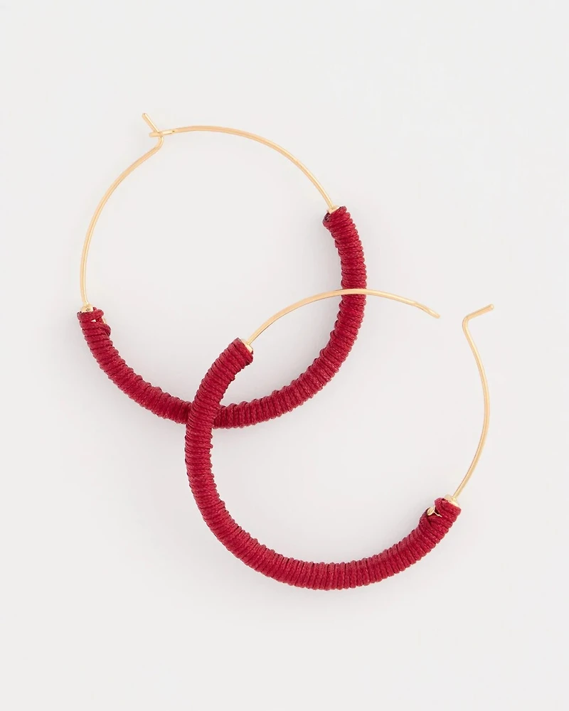 Thread Wrapped Hoop Earrings