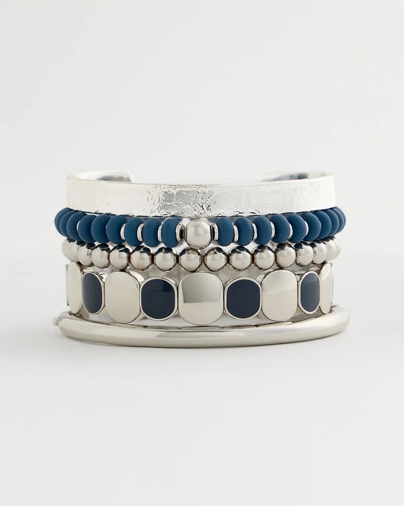 Navy Round Stretch Bracelet