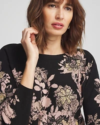Foil Dolman-Sleeve Sweater