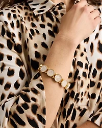 Pearlescent Goldtone Stretch Bracelet