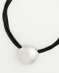 Silver Pendant Cord Necklace