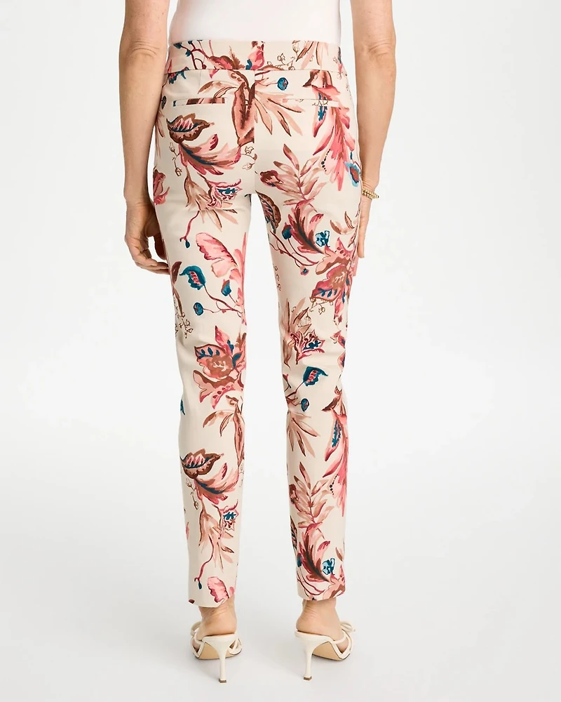 Printed Brigitte™ Slim Pull-On Ankle Pants