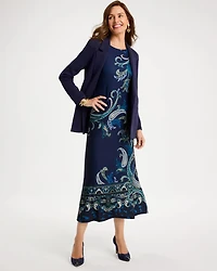 Petite Soft-Stretch Knit Printed Dress