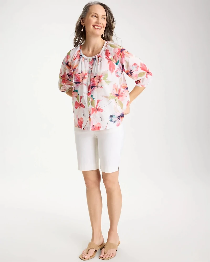 Cotton Voile Croix Collage Blouse