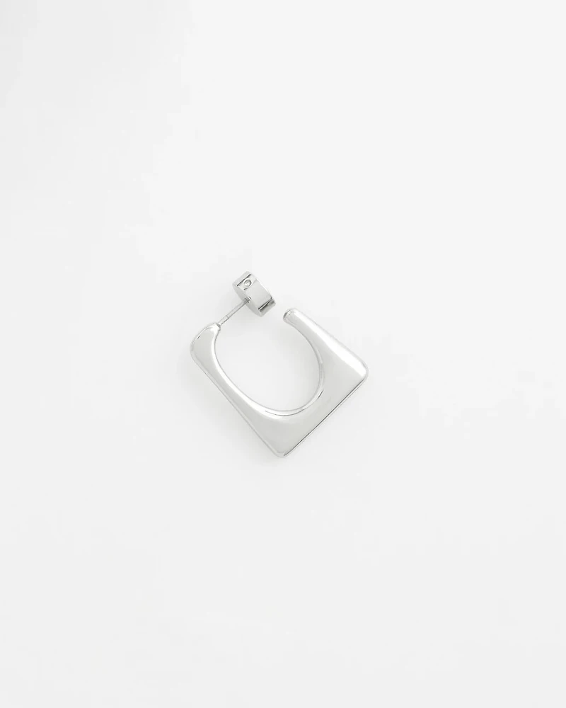 No Droop® Silver Tone Square Hoops