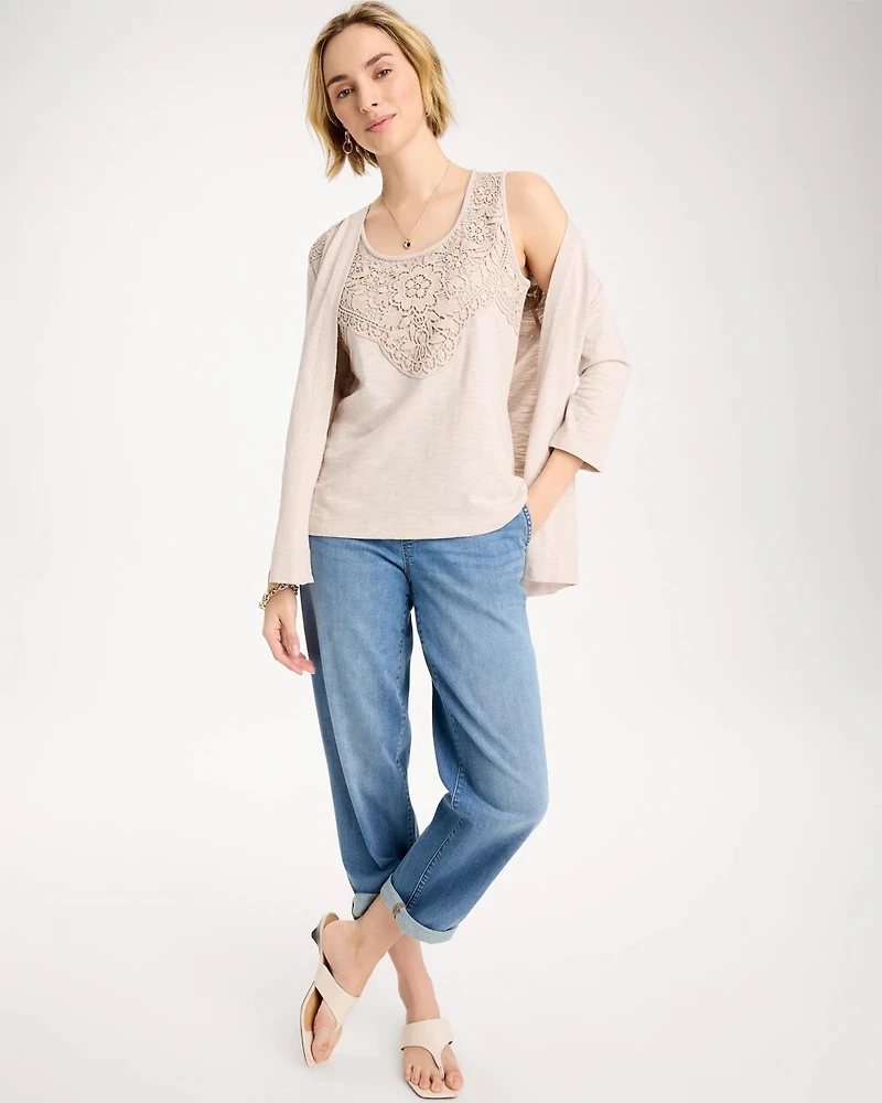 Embroidered Scoopneck Tank