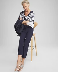 Trapunto Wide Leg Cropped Pants