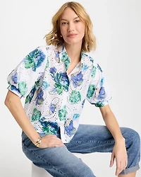Floral Paisley Eyelet Blouse