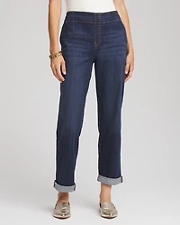 Pull-On Boyfriend Cropped Jeans