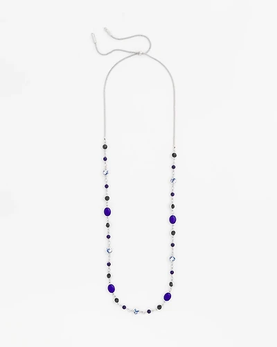 Adjustable Sodalite Stone Single-Strand Necklace