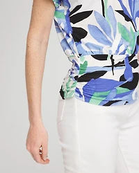 Touch of Cool™ Tropics Ruched Banded Hem Top