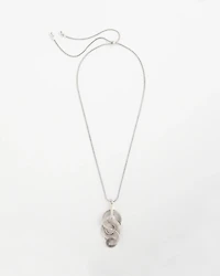 Silvertone Concentric Circles Pendant Necklace