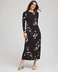 Floral Boatneck Column Maxi Dress